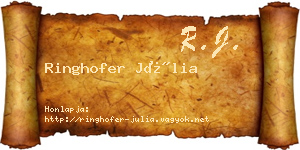 Ringhofer Júlia névjegykártya